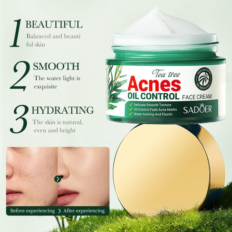 Crema Antiácne con Árbol de Té 50 ml SADOER · Piel Limpia y sin Brillos